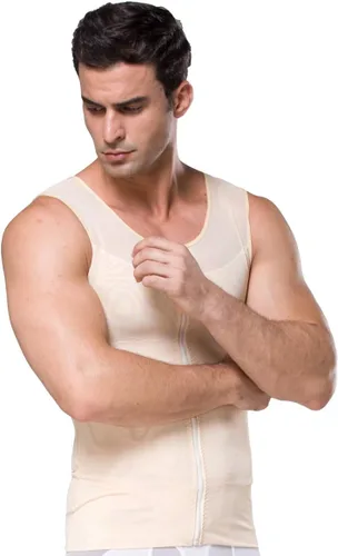 Vista 2 de BaronHong Camisa original de compresión de pecho con cremallera para hombre para ocultar ginecomastia Moobs