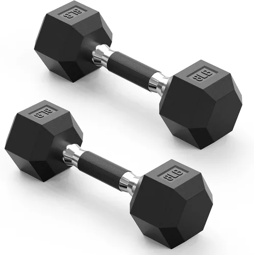 Vista 27 de Hex Dumbbell Set 2.5-100lb, Rubber Grip Dumbbells, Home Gym Complete & Durable Cast Iron Core Odorless Antiroll Hex Shape Ergonomic Versatile Home
