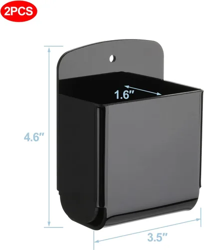 Vista 2 de Cosmos Paquete de 2 soportes acrílicos para control remoto, soporte adhesivo de pared, organizador de montaje en pared, caja de almacenamiento