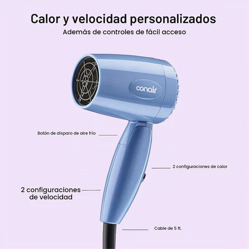 Vista 4 de Conair Secadora plegable, secadora plegable, azul, paquete de de 1, Azul