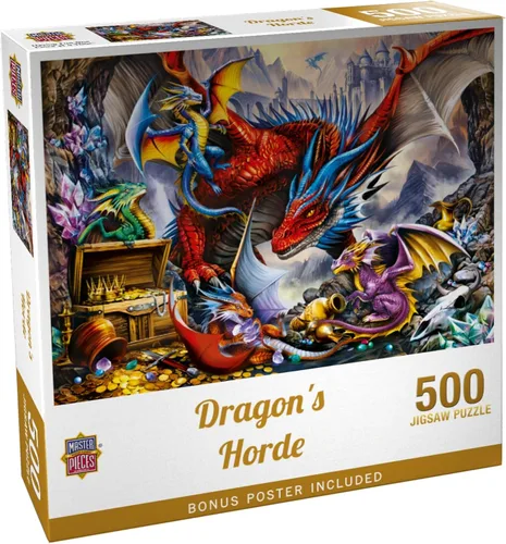Vista 8 de Masterpieces Rompecabezas EZ Grip de 300 piezas – Horda del Dragón – 18 x 24 pulgadas