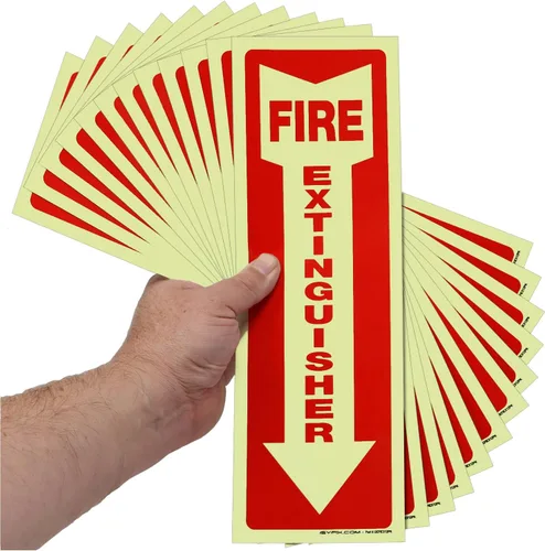 Vista 9 de iSYFIX Señales para extintor de incendios – Paquete de 3 carteles de 4 x 12 pulgadas – Plástico de poliestireno de 40 mil de grosor, laminado