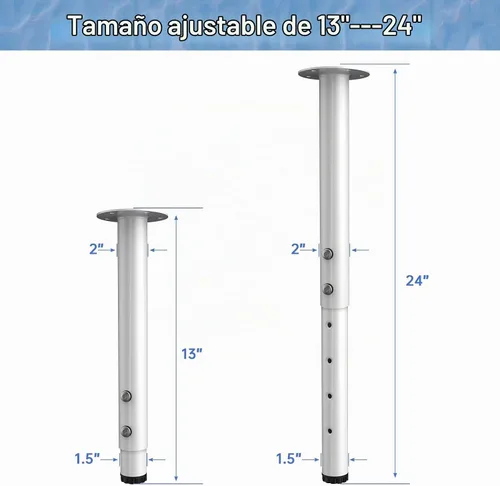 Vista 3 de Patas de mesa ajustables, patas de escritorio de metal de altura ajustable, patas ajustables para mesa, computadora, escritorio, mesa de comedor