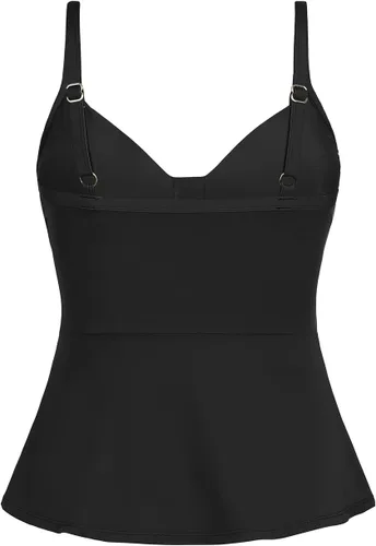 Vista 5 de Hilor Tankini envolvente para mujer, con control de abdomen, fruncido, con cuello en V, para nadar