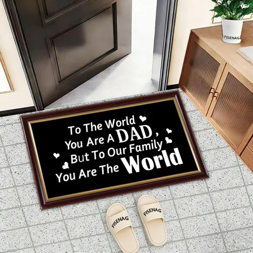Vista 2 de Letrero de madera con texto en inglés «To The World You are a Dad But to Our Family You are The World Father's Day» de 11.8 x 5.9 pulgadas, letrero
