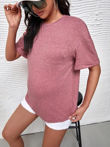 Vista 3 de Verdusa Camiseta holgada de manga corta con hombros caídos para mujer