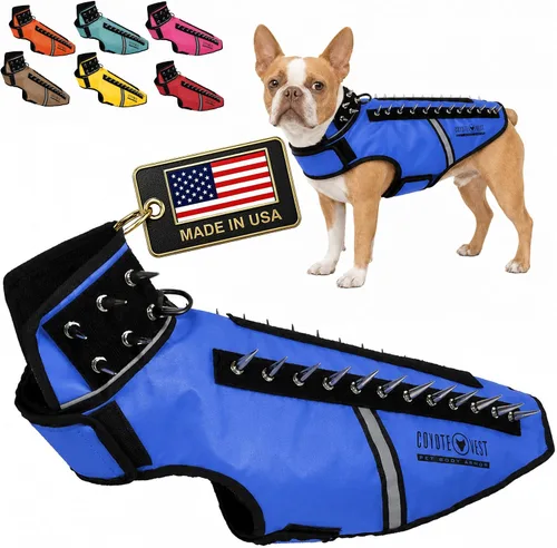 Vista 19 de CoyoteVest SpikeVest - Chaleco de arnés para perro, accesorios reflectantes para perros con picos para proteger a tu mascota de ataques de Raptor