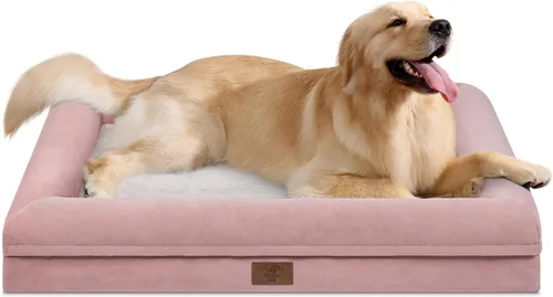 Vista 33 de Cama ortopédica grande para perros, cama impermeable para perros con funda extraíble, sofá suave para mascotas con 4 lados extraíbles y base