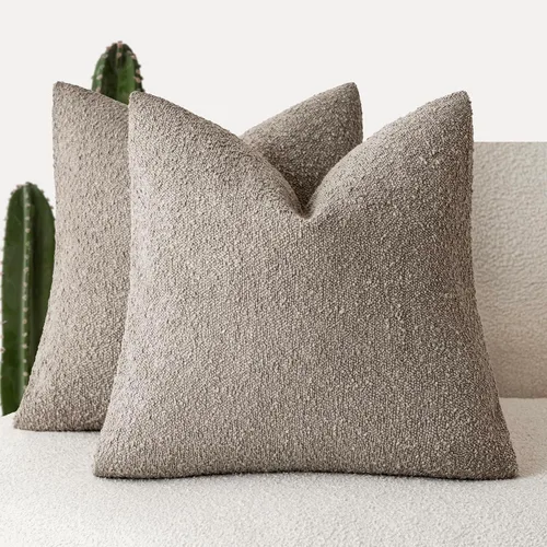 Vista 53 de Foindtower - Juego de 2 fundas decorativas de textura de bucle, fundas de almohada acentuadas, fundas de cojín sólidas, neutrales, para sofá, silla