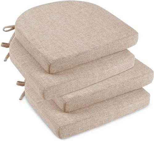 Vista 37 de downluxe Cojines para sillas de interior para sillas de comedor, almohadillas de espuma texturizada suaves y cómodas para sillas de cocina con lazos