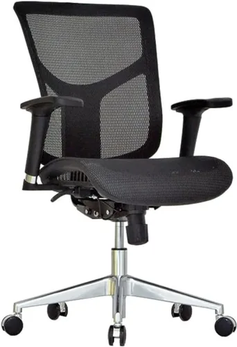 Vista 8 de Silla de oficina ergonómica de malla GM Seating Dreem II Serie Mesh, malla color negra, base de cromo