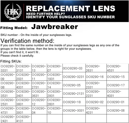 Vista 6 de HKUCO - Lentes de repuesto para gafas de sol Oakley Jawbreaker