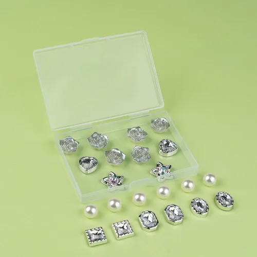 Vista 6 de Mon Caramel Dijes de flores de margarita para zapatos, dijes brillantes de cristal de perlas para niñas y mujeres, regalo de 20