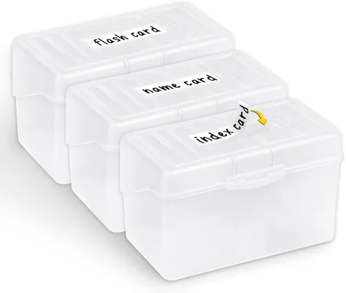 Vista 8 de H4D Soporte para tarjetas de índice de 3 x 5, estuche organizador de caja de tarjetas de índice, soporte para tarjetas de notas flash de 3 x 5, 2