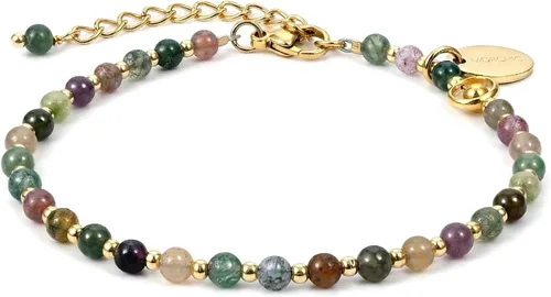 Vista 35 de Morchic 3mm Natural Gemstone Beaded Bracelet for Women, Dainty Tiny Charm Jewelry, Adjustable 7.1-8.6" Ideal Birthday Holiday Gift
