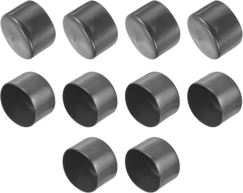Vista 52 de uxcell 10 tapas de goma para extremos de 0.591 in de identificación, tapa de extremo redondo, protectores de rosca de tornillo, color negro