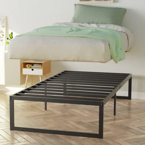 Vista 3 de NapQueen Alpha - Marco de cama de plataforma de metal resistente de 14 pulgadas, fácil montaje, resistente y soporta hasta 2800 libras