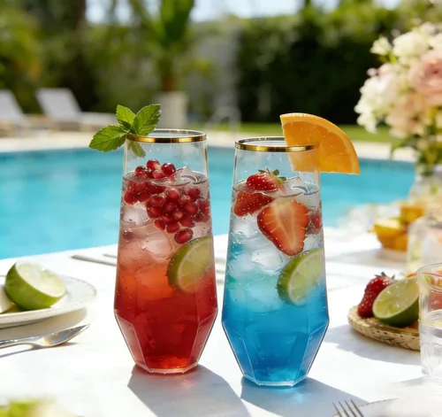 Vista 3 de 48 Pack Plastic Champagne Flutes, Disposable Unbreakable 9 Oz Toasting Glasses, Crystal Clear Cocktail Cups Drinkware Shatterproof Ideal for Party