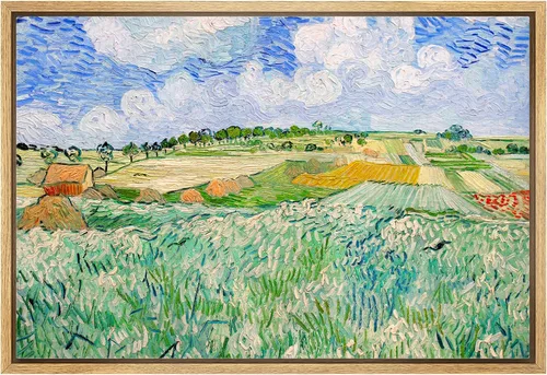 Vista 26 de Van Gogh - Lienzo con diseño giclée de olivos con cielo amarillo y sol, arte de pared de galería, estirado y enmarcado, listo para colgar, 24 x 36