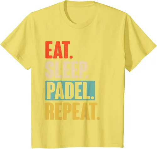 Vista 49 de Eat Sleep Padel Repeat - Camiseta de pádel retro vintage, Negro