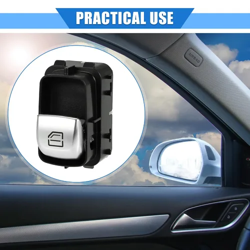 Vista 2 de Interruptor de control de ventana compatible con Mercedes-Benz Clase C W205 GLC Serie completa 2015-2020, plástico duradero negro