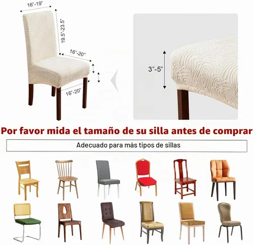 Vista 2 de Fundas para Sillas de Comedor, Fundas para Sillas de Comedor Elásticas Parsons, Protector de Sillas de Cocina para Comedor, Extraíbles, Lavables