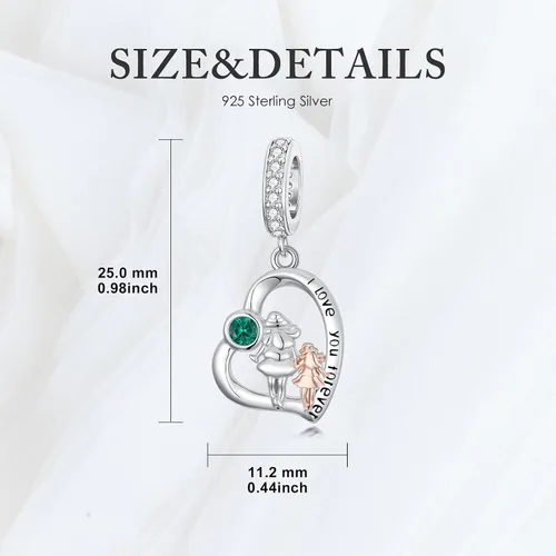 Vista 125 de PROESS Dije para padre, madre e hija, pulsera de plata de ley para pulseras, regalos de cumpleaños, día de San Valentín, para hija, madre, amante