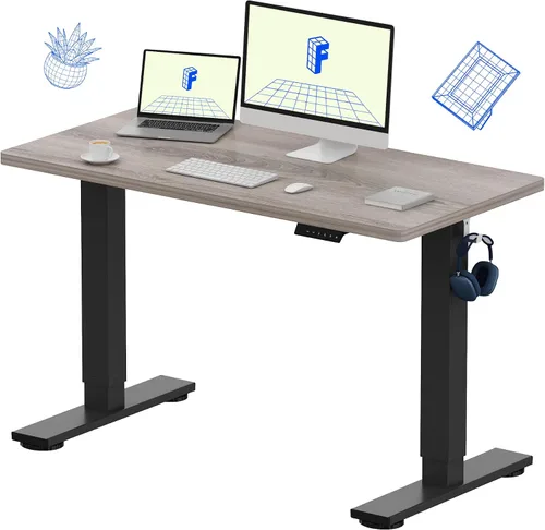 Vista 38 de FLEXISPOT EN1 - Escritorio de pie de una pieza, 40"x24" de escritorio sin costuras, eléctrico, altura ajustable para oficina en casa, salas de Negro