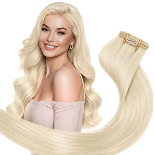 Vista 11 de Ve Sunny Extensiones de cabello humano real con clip balayage, color marrón castaño degradado a rubio, 12 pulgadas, 5 unidades, 2.82 onzas