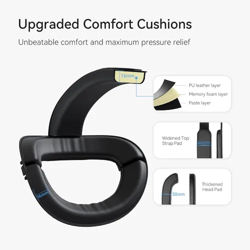 Vista 4 de KIWI design K2 Comfort Head Strap Accessories Compatible with OculusMeta Quest 2, Elite Strap Replacement for Enhanced Support of VR Headset, NOT