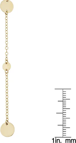 Vista 3 de Kooljewelry Collar Lariat con estación de disco de oro amarillo de 14 quilates 17 pulgadas