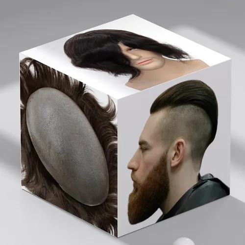 Vista 28 de toupee tupé para hombres 0.002 in ultra suave, transparente, piel fina, toda línea capilar natural con bucle en V para hombre, pelucas de sistemas