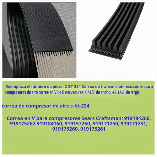 Vista 8 de Fuoequl 470j6 Cinturón de compresor de aire C-BT-224, 1 unidad