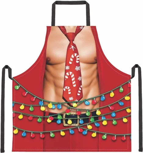 Vista 29 de Dreaweet Delantal de cocina unisex con cuello ajustable de Navidad