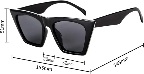 Vista 4 de FEISEDY Paquete de 2 gafas de sol cuadradas vintage con ojo de gato para mujer B2473-F2