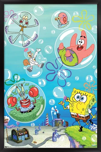 Vista 13 de Trends International Nickelodeon Spongebob Squarepants - Póster de burbujas de pared, 14.725 x 22.375 pulgadas, versión con marco de madera tipo