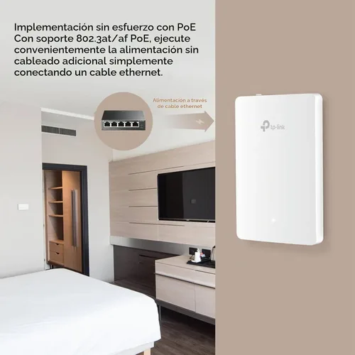 Vista 3 de Omada EAP235-Wall, AC1200 punto de acceso inalámbrico en pared Gigabit