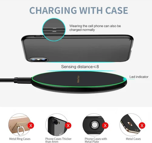 Vista 8 de Cargador rápido inalámbrico ultrafino Micro-Mark de 10 W