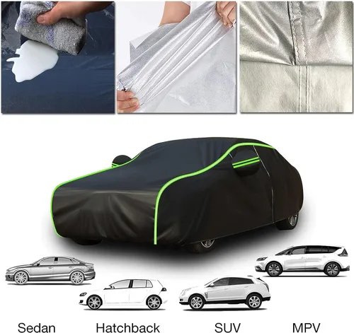 Vista 5 de Funda para automóvil compatible con Audi Q2/Q3/Q4/Q5/Q6/Q7/Q8, funda impermeable para todo tipo de clima, cubierta exterior completa impermeable