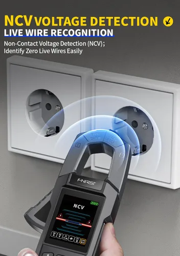 Vista 7 de 【Nuevo Actualizado】 FNRSI DMC-100 - Multímetro de Pinza de 10000 Cuentas True RMS, 600A de Corriente AC/DC y 750V de Voltaje, Detección NCV