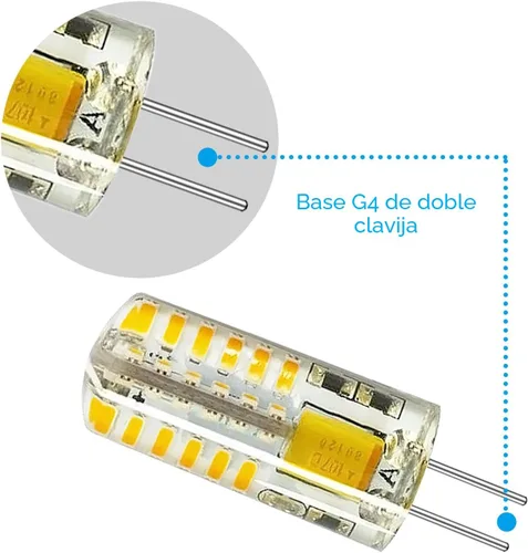 Vista 3 de RAYHOO - 10 bombillas LED G4 JC de base bi-pin de 3 W AC/DC 12 V 20 W-30 W T3 bombillas halógenas de repuesto para paisaje (blanco cálido 3000 K)