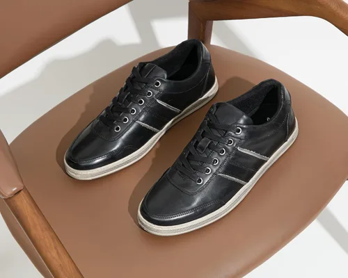 Vista 4 de Jousen Zapatos deportivos de cuero para hombre, estilo retro, para negocios, casuales, para hombres