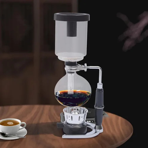 Vista 8 de Cafetera de sifón, cafetera de sifón de equilibrio familiar real de lujo, cafetera de sifón, cafetera de diseño elegante, estilo retro, estilo Tipo B