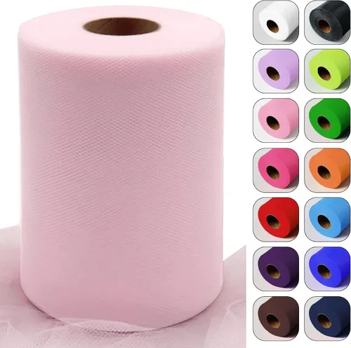 Vista 17 de Rollos de tela de tul verde ácido de 6 pulgadas por 100 yardas (300 pies) Cinta de tul para tutú, falda, envoltorio de regalo, decoración de boda