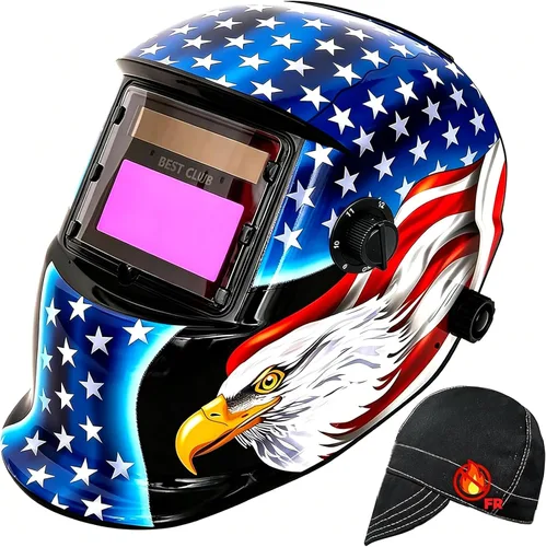 Vista 9 de Casco de soldadura con oscurecimiento automático: capucha solar de color verdadero BESTCLUB con rango de sombra ajustable 4/9-13 para máscara