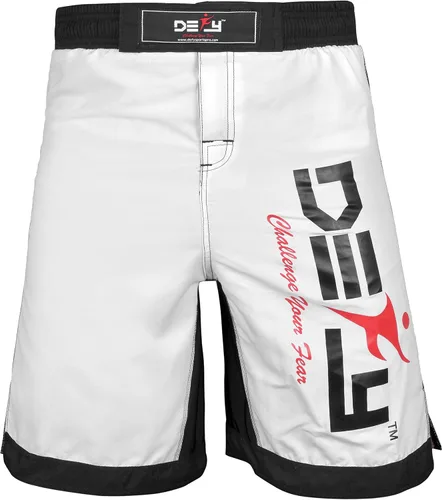 Vista 3 de DEFY Xtreme MMA Fight Shorts UFC Cage Fight Grappling Muay Thai Kickboxing Blanco