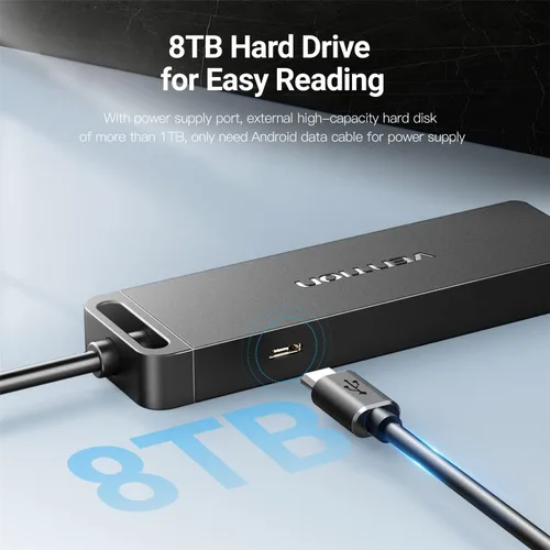 Vista 4 de VENTION Hub USB 3.0, 4 puertos USB Hub USB ultrafino de datos USB Hub de 0.5 pies de cable extendido [carga compatible], compatible con MacBook
