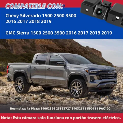 Vista 2 de Cámara de respaldo compatible con Silverado Sierra 1500 2500 3500 2016-2019