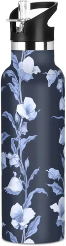 Vista 14 de Sport Insulated Water Bottle with Leak Proof Spout Lid Vacuum Insulated BPA-Free Leak Proof for Travel, Camping, Sports, Rustic Daisy Beige
