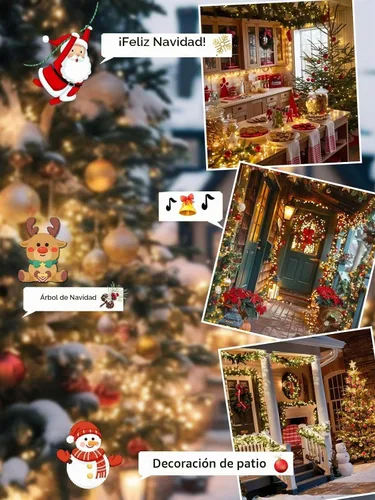 Vista 5 de EEW - Cadena de luces de Navidad controladas por voz, 99 pies, 300 LED, blanco cálido